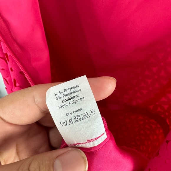J. CREW Laser Cut Cap Sleeve Dress Fuchsia Pink Floral - Picture 7 of 8